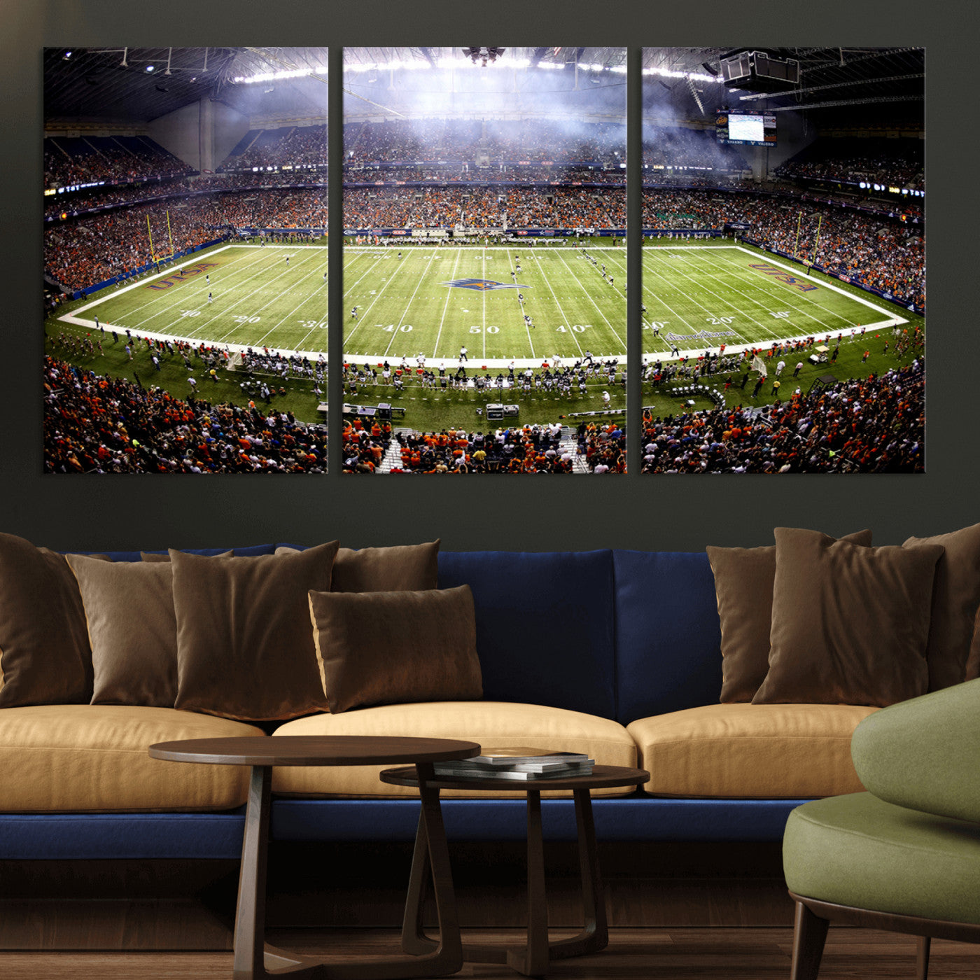 MGV-CV-60X30-3P - The University of Texas at San Antonio Roadrunners Football Team Print - San Antonio Alamodome Wall