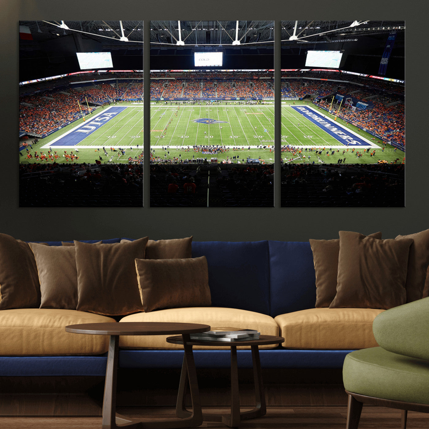 MGV-CV-60X30-3P - The University of Texas at San Antonio Roadrunners Football Team Print - San Antonio Alamodome Wall