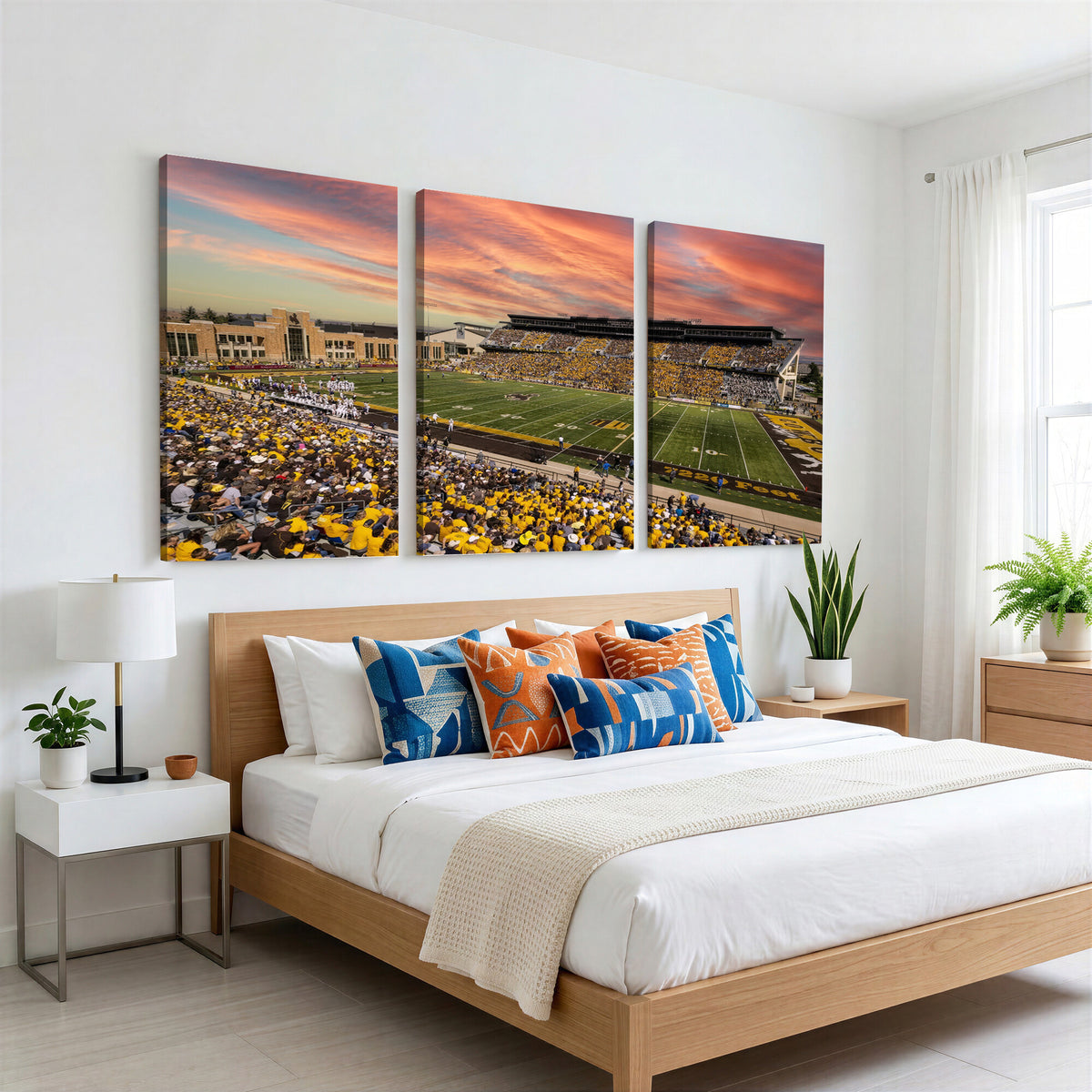 90508-MGV-CV-36X24 - University of Wyoming Cowboys Football Team Print, Laramie, Extra Large Game Room Wall Decor