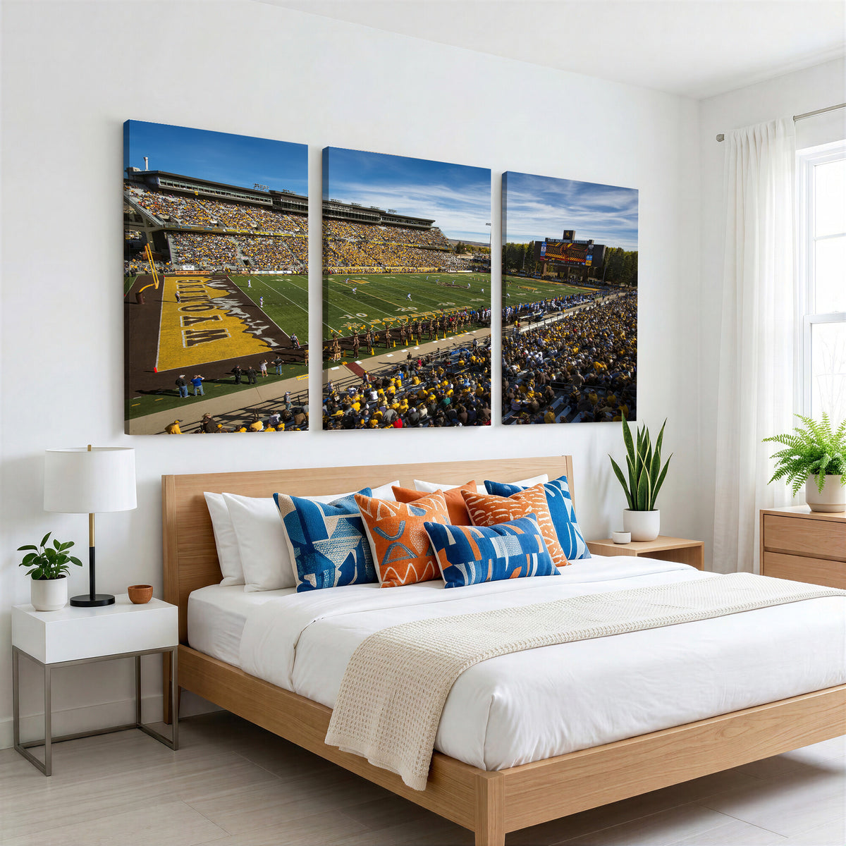 89846-MGV-CV-36X24 - University of Wyoming Cowboys Football Team Print, Laramie, Man Cave Wall Decor