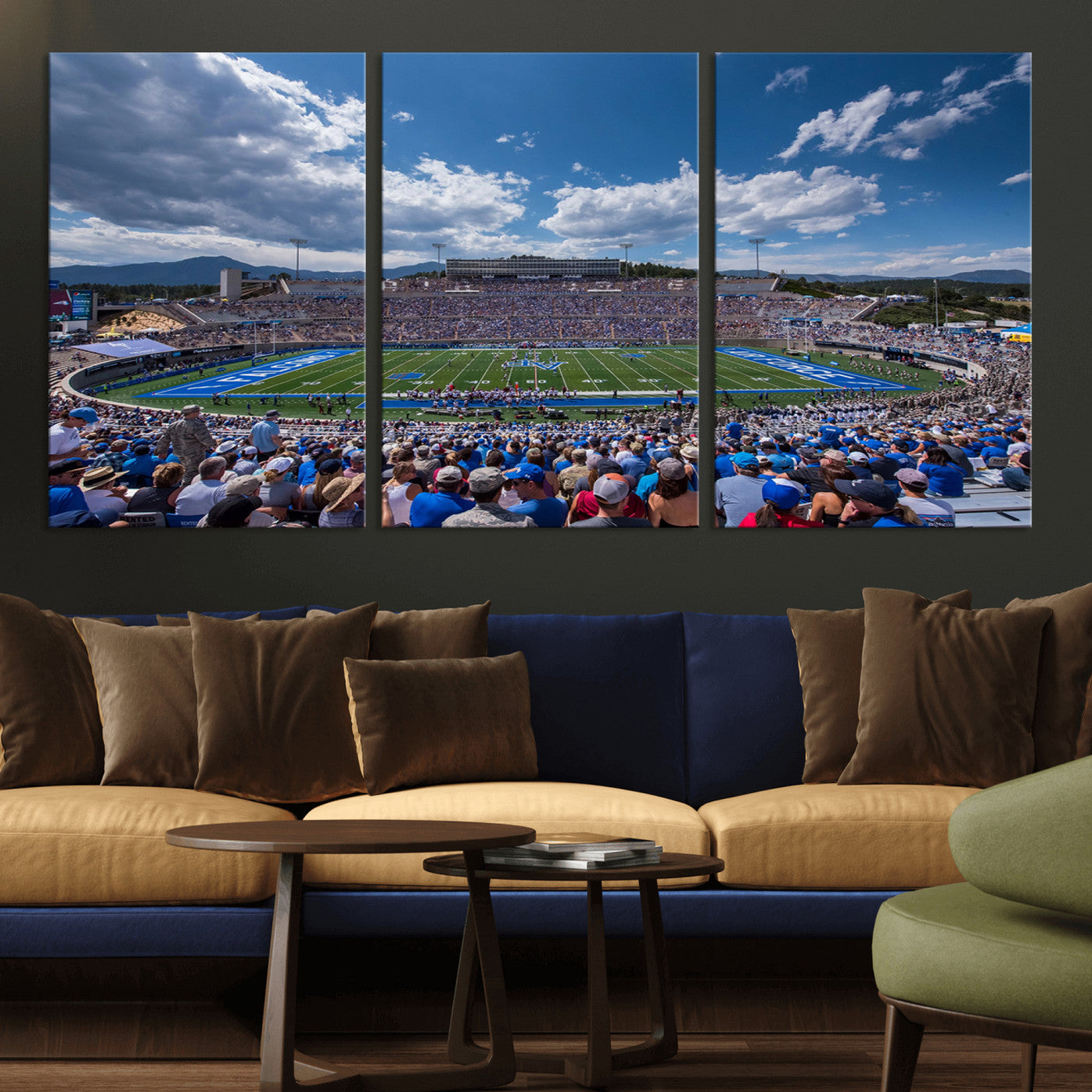 MGV-CV-60X30-3P - Air Force Falcons Football Team Print - Colorado Springs Falcon Stadium Wall Art Canvas Print