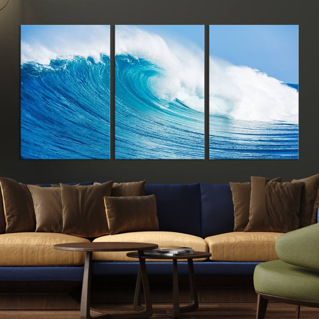 Ocean Wave Canvas Wall Art Print.