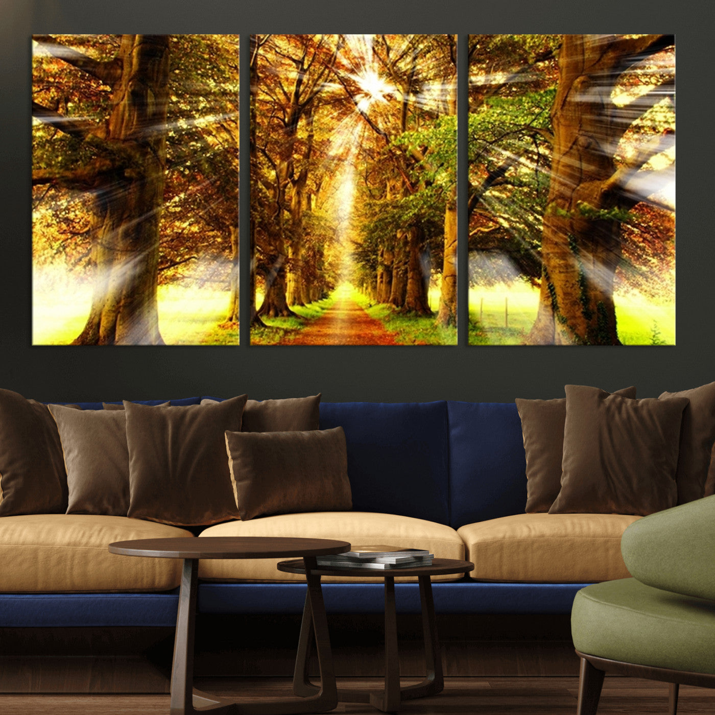 -Sunshine in Forest and Trees Wall Art Canvas Print