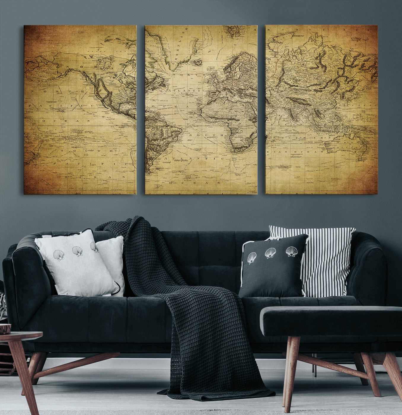 55170-MGV-CV-60X30-3P-Push Pin World Map Canvas Print – Travel Tracker Wall Art for Couples, Perfect Anniversary Gift for Home or Office Decor
