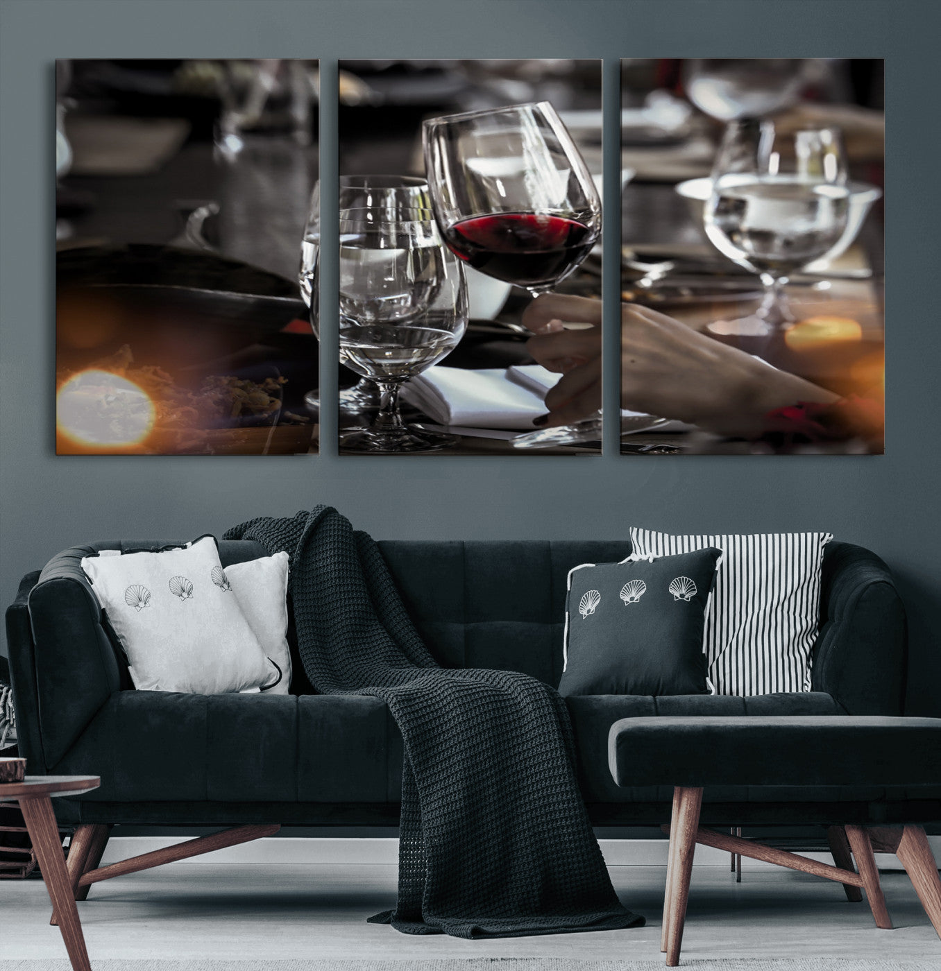75513-MGV-CV-60X30-3P-Red Wine and Glass Canvas Print