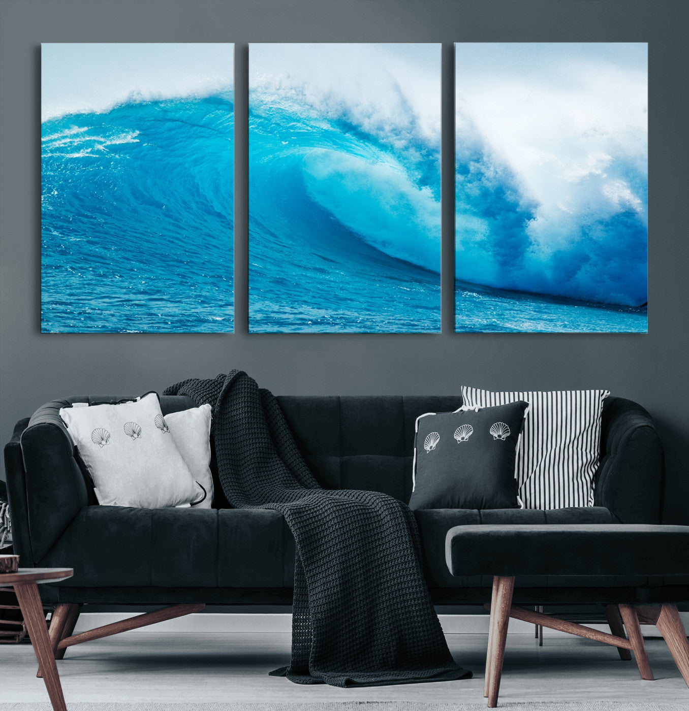 MGV-CV-60X30-3P - Big Ocean Surfing Wave Wall Art Canvas Print