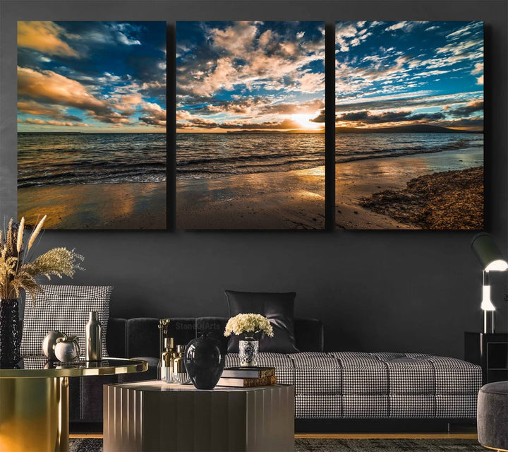 Beach Wall Art - Ocean Sunset Canvas.