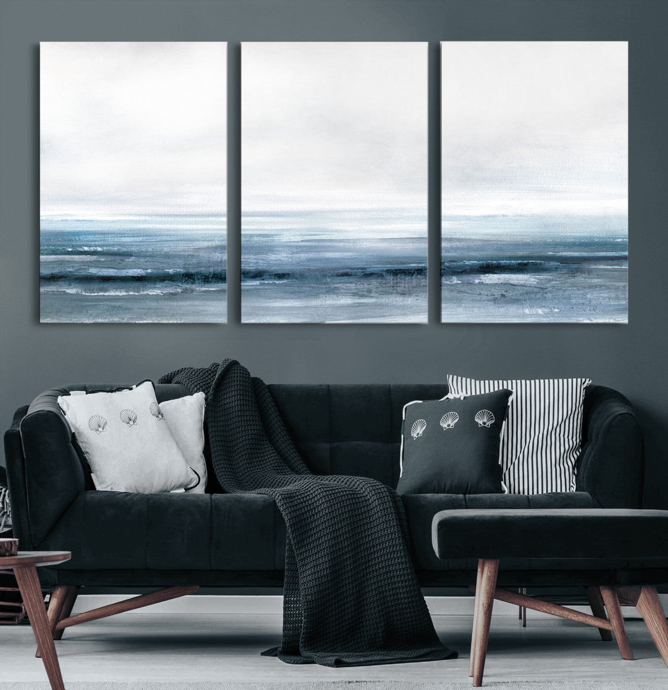 -Blue Ocean Abstract Artwork Wall Art Canvas Print