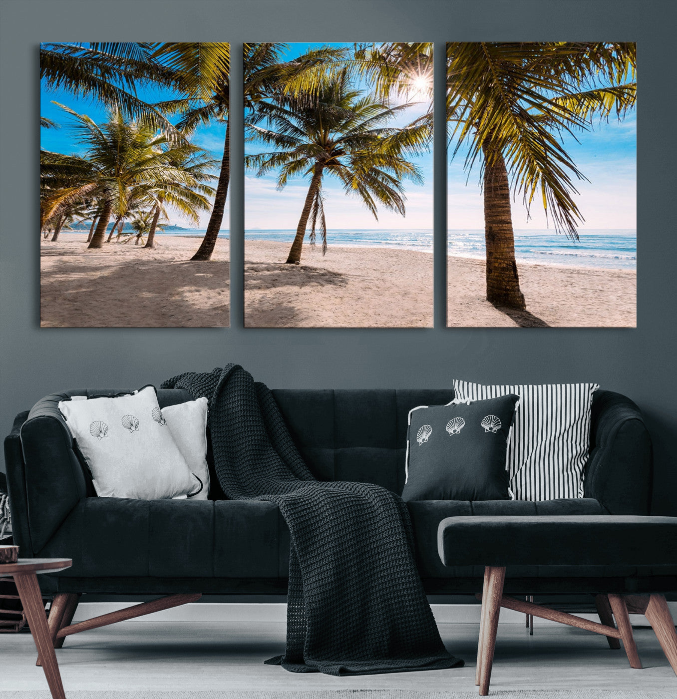 98175-MGV-CV-60X30-3P-Palm Beach Tropical Island Wall Art Canvas Print