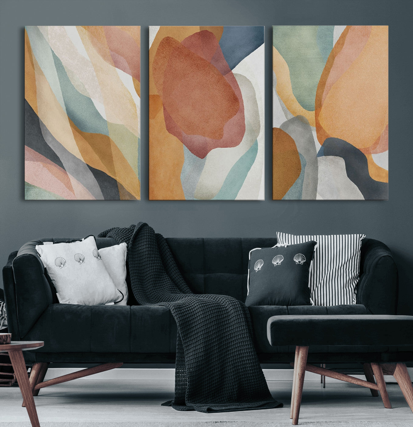 81676-MGV-CV-60X30-3P-Boho Wall Art Canvas Print Set, Watercolor Boho Wall Art Canvas