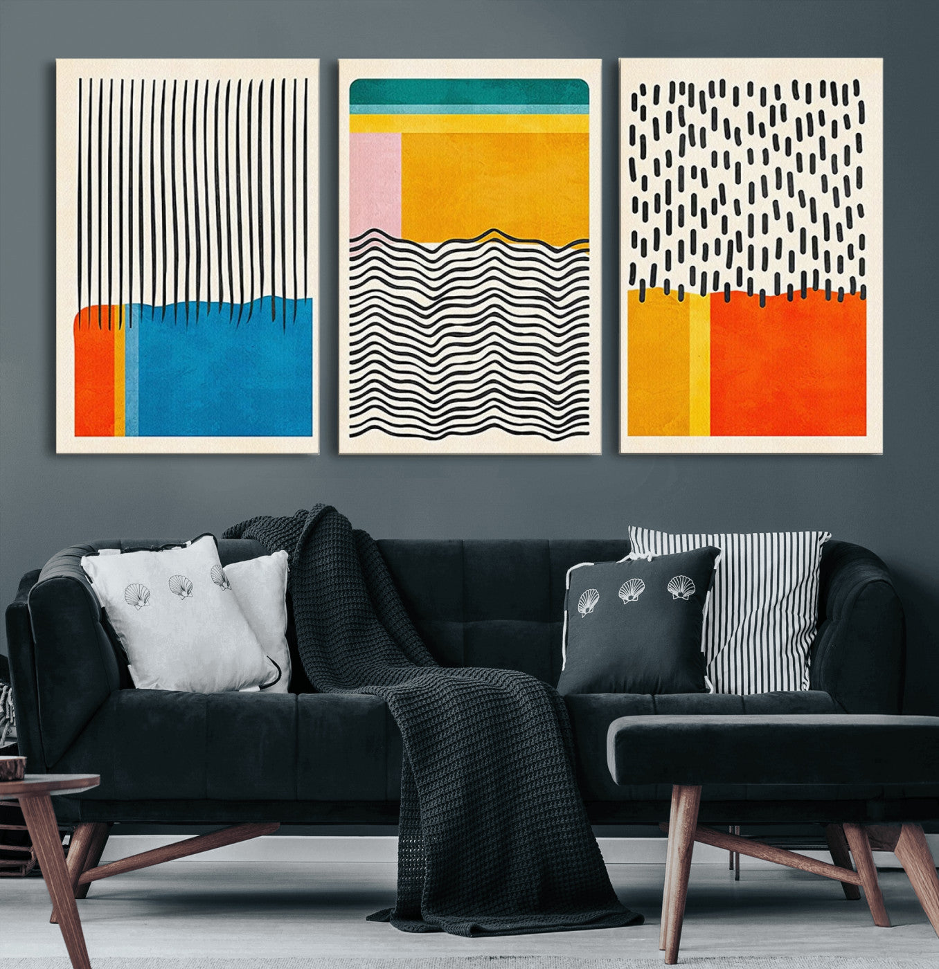 85253-MGV-CV-60X30-3P-Canvas Print Wall Art Abstract Illustrs Art Boho, Framed Abstract Boho Art