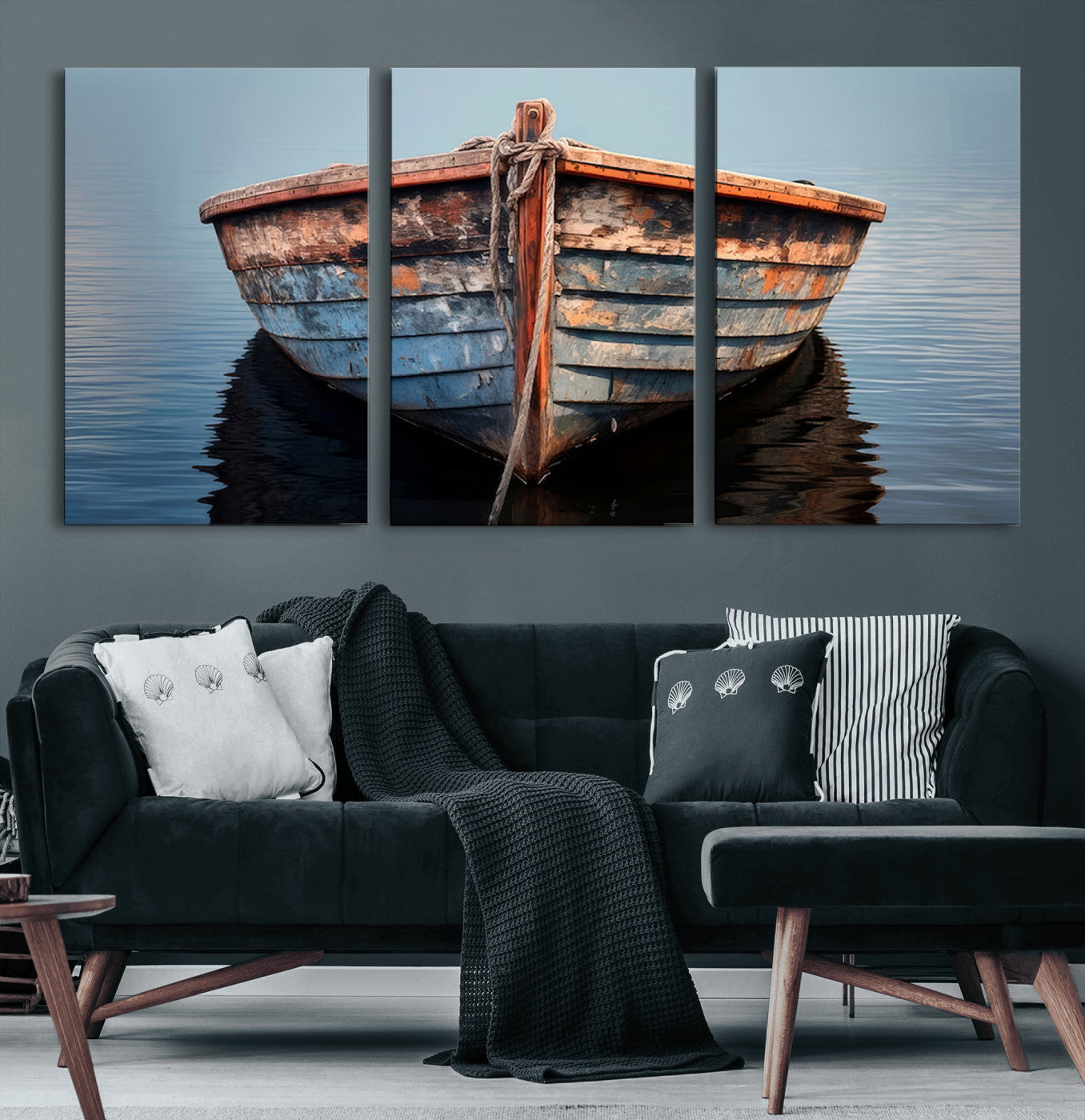 39011-MGV-CV-60X30-3P-Stunning Vintage Boat Canvas Print | Nautical Wall