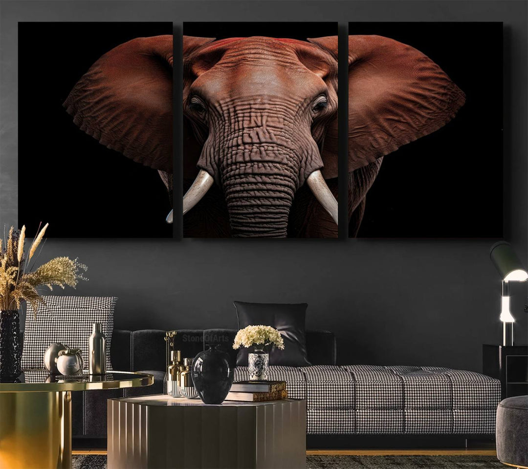 The Wild Elephant Wall Art Canvas Print is displayed prominently.