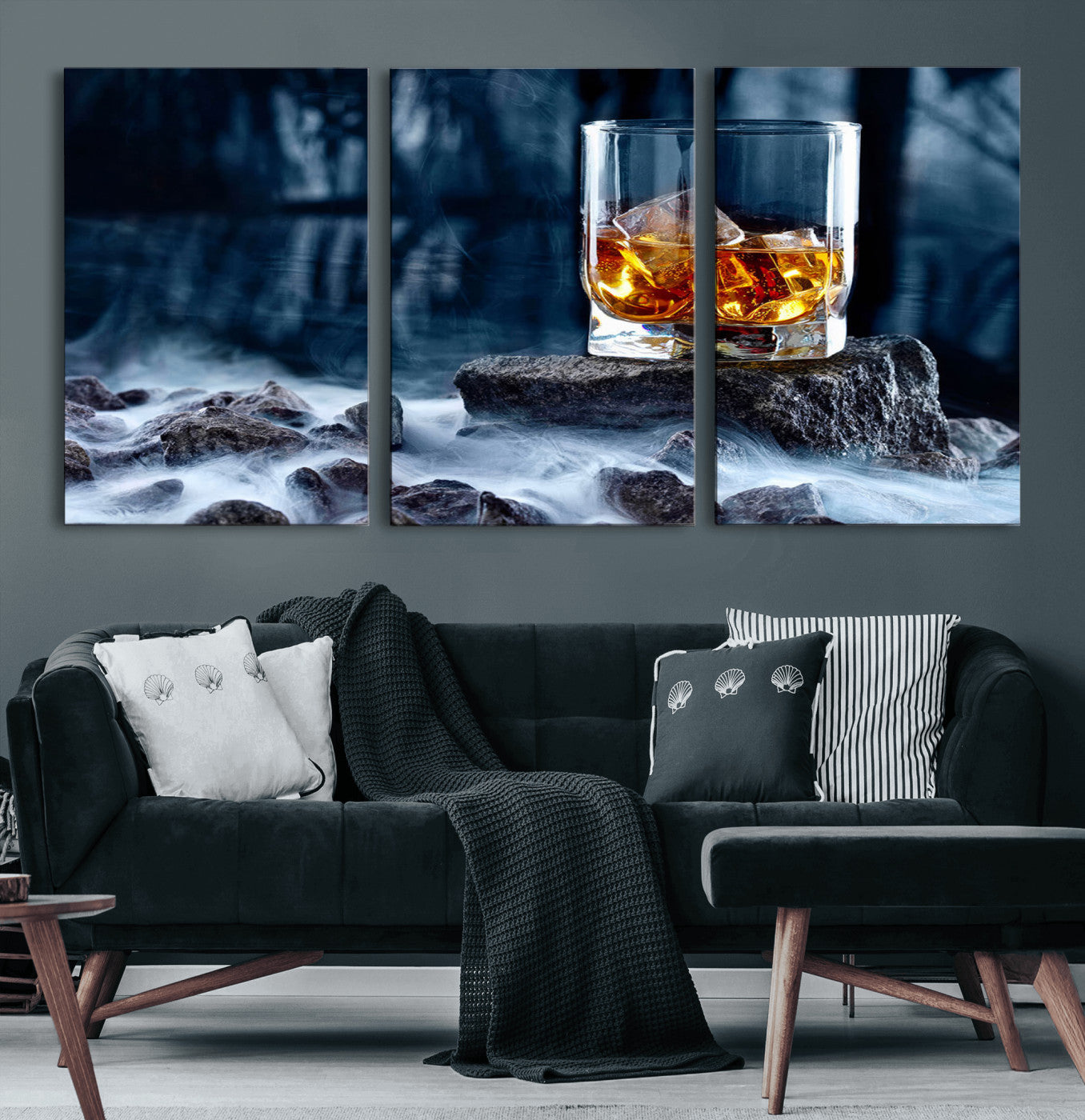 MGV-CV-60X30-3P - Whiskey Ice Wall Art Canvas Print