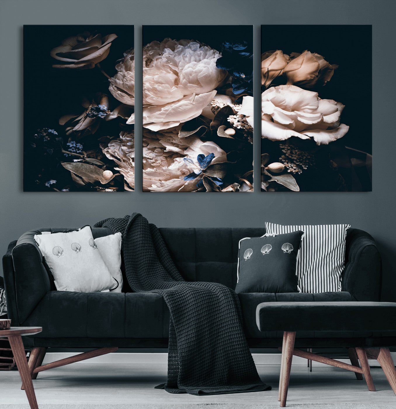 11214-MGV-CV-60X30-3P-Pink Peonies Flowers Large Canvas Art Print