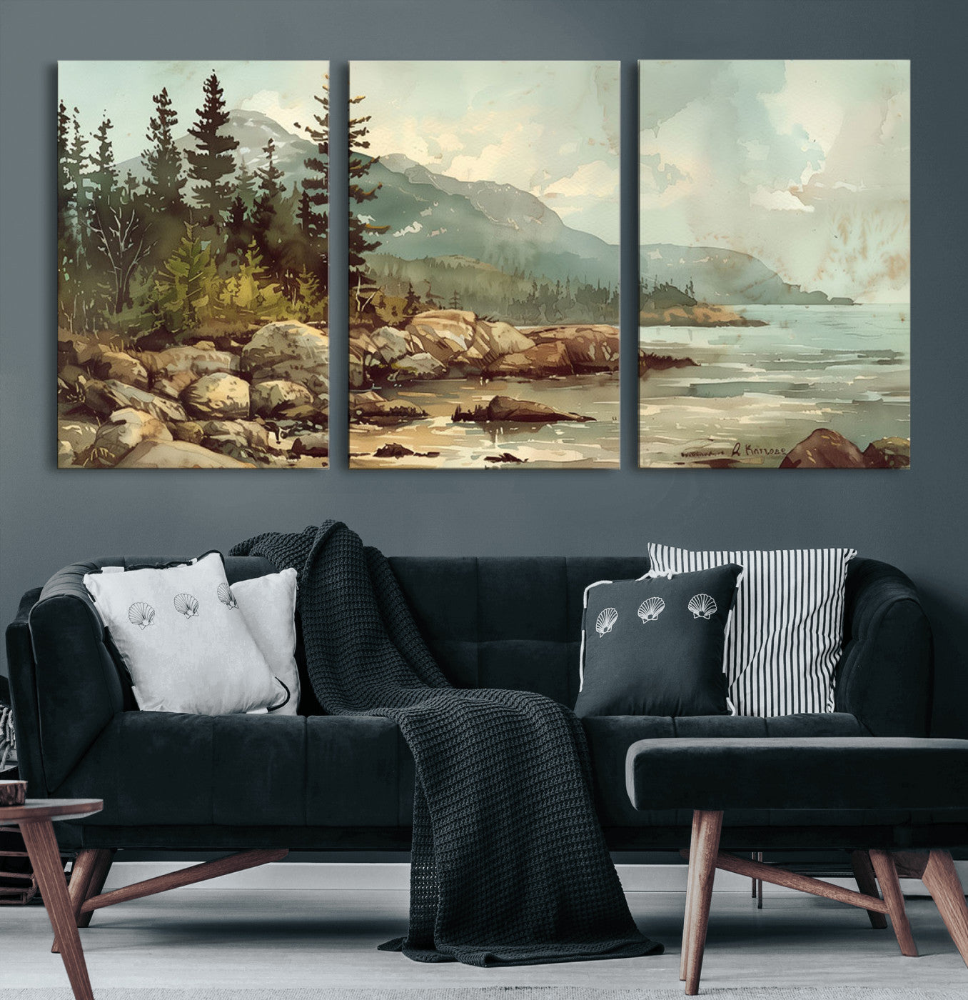24809-MGV-CV-60X30-3P-Abstract Acadia National Park Wall Art Canvas Print - Stunning 3-Panel Wall Art Canvas Print,