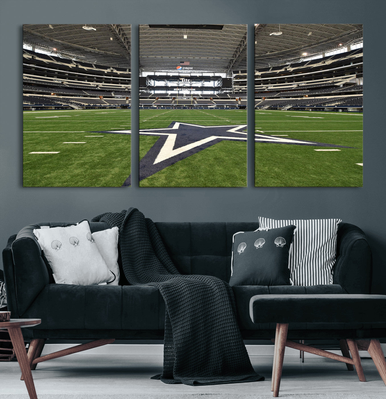 14834-MGV-CV-60X30-3P-Dallas Cowboys Football Team Print - Arlington AT&T Stadium Wall Art Canvas Print