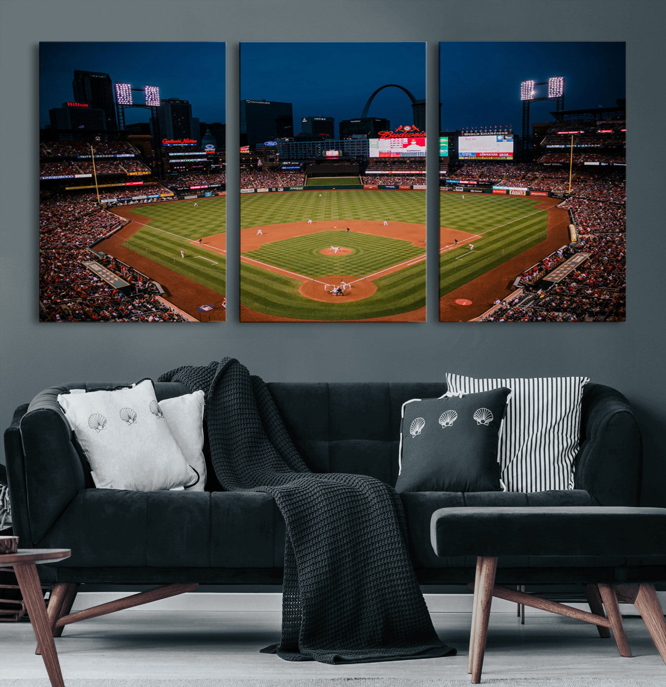 38612-MGV-CV-60X30-3P-St. Louis Cardinals Baseball Team Print - Busch Stadium Wall Art Canvas Print