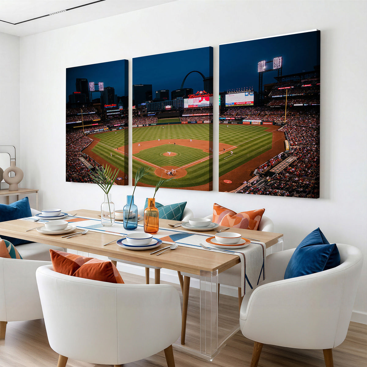 38612-MGV-CV-36X24 - St. Louis Cardinals Baseball Team Print - Busch Stadium Wall Art