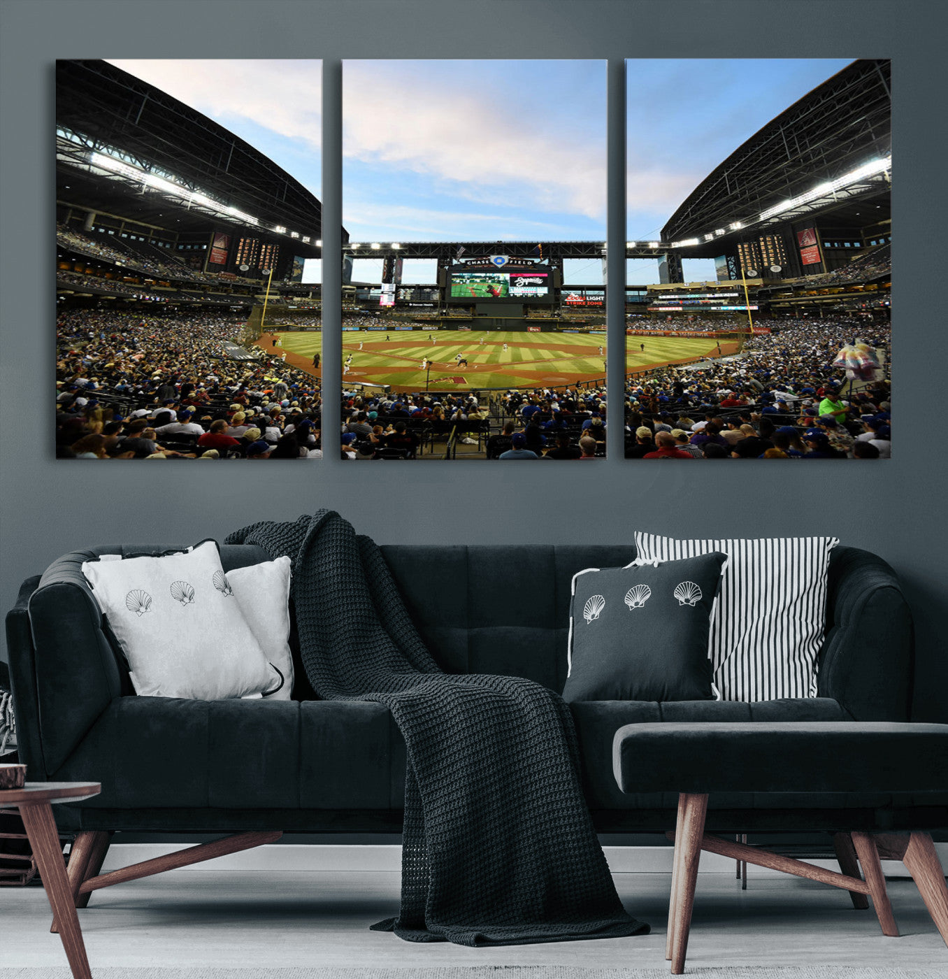 92672-MGV-CV-60X30-3P-Arizona Diamondbacks Team Print - Phoenix Chase Field Stadium Wall Art Canvas Print