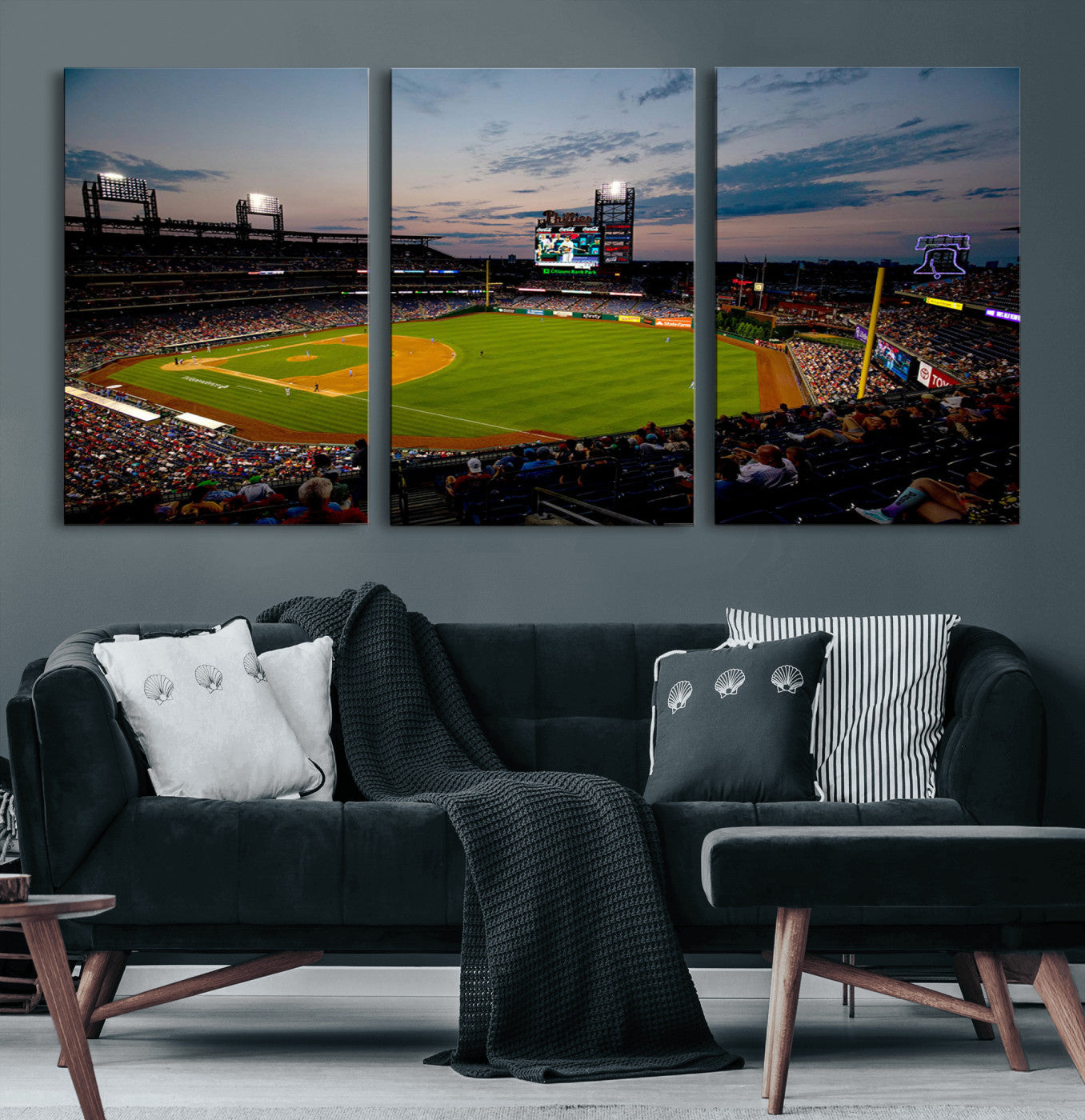 17415-MGV-CV-60X30-3P-Philadelphia Phillies Baseball Team Print - Citizens Bank Park Stadium Wall Art Canvas Print
