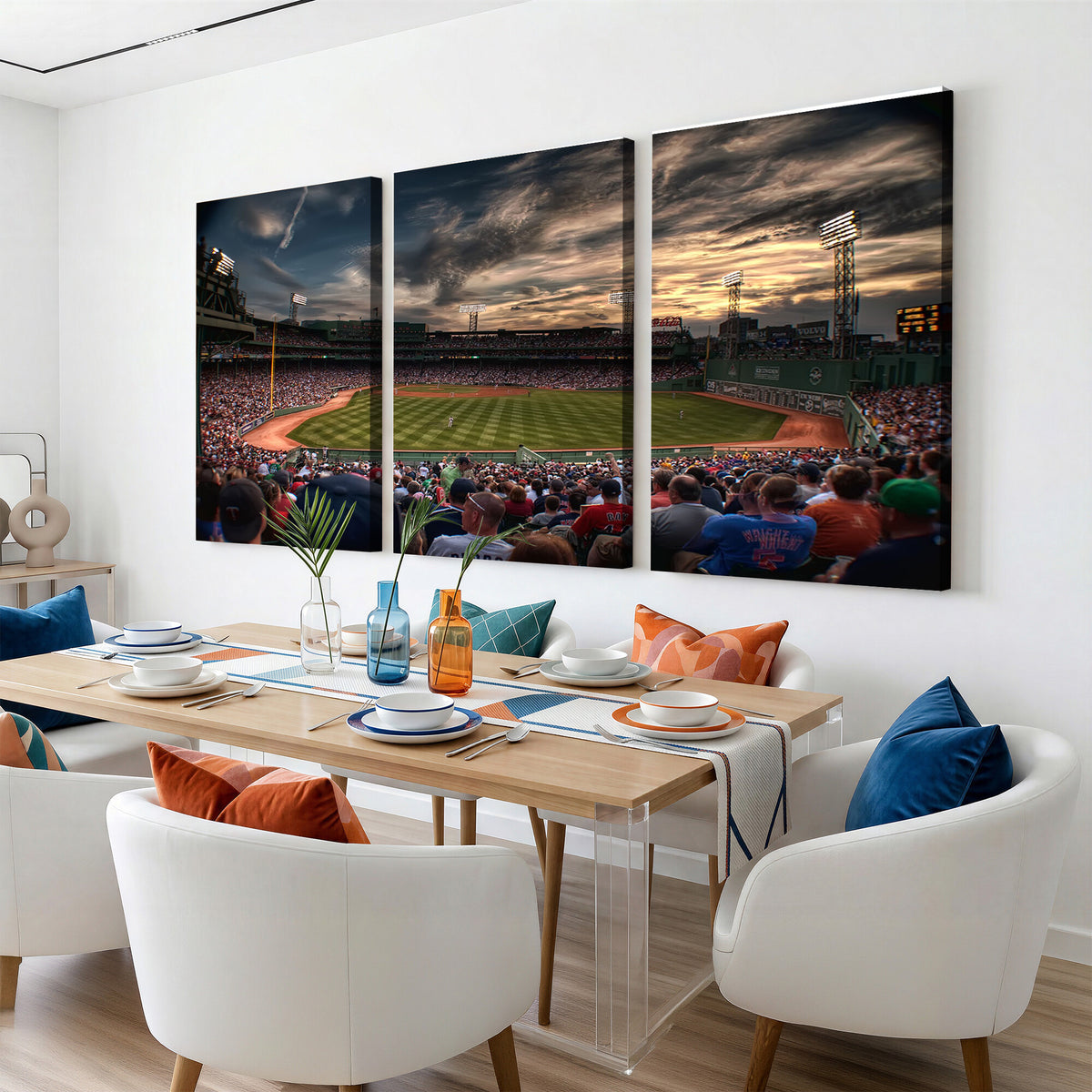 53432-MGV-CV-36X24 - Boston Red Sox Baseball Team Print, Massachusetts Fenway Park Stadium Wall Art Canvas Print