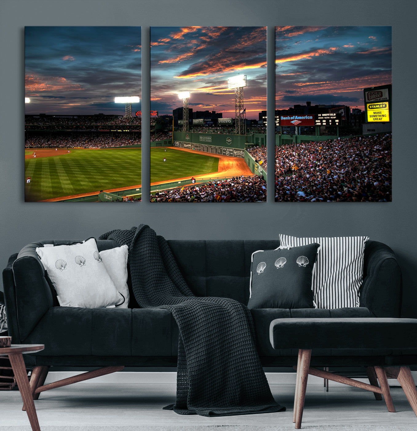 66781-MGV-CV-36X24-Fenway Park Wall Art Canvas Print | Large Baseball Stadium Canvas Print for Boston Red Sox Fans |