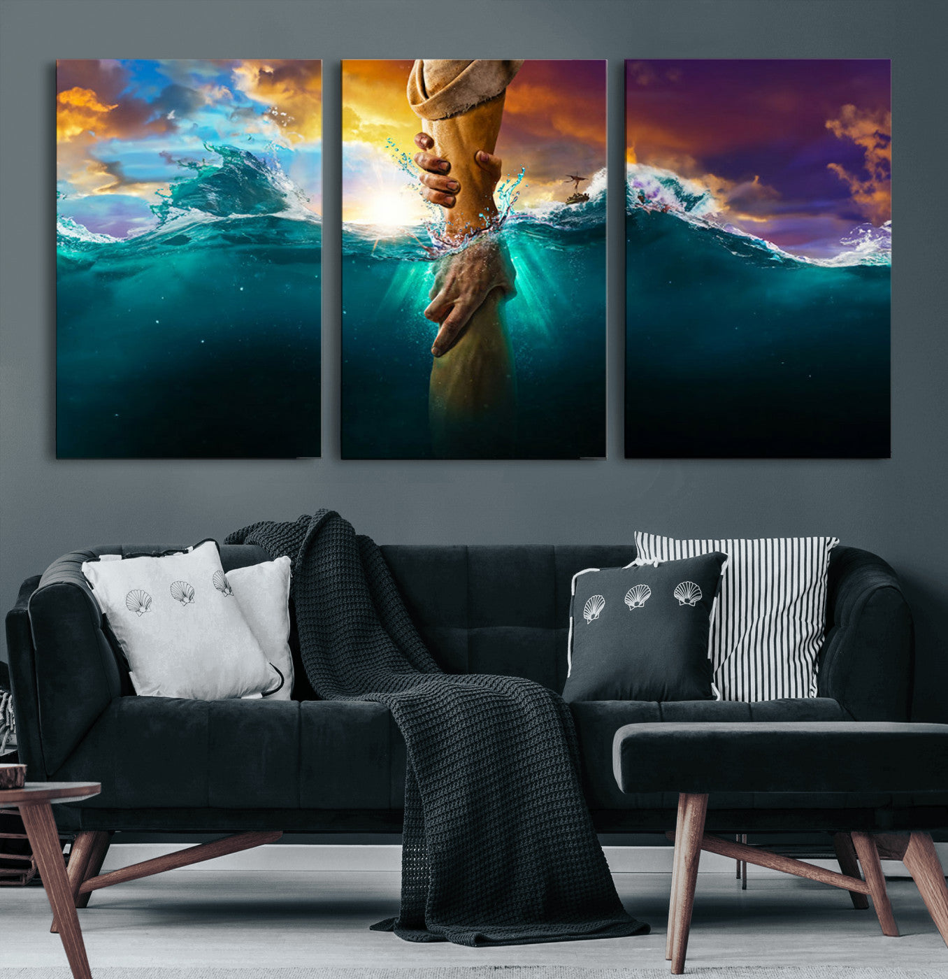 MGV-CV-60X30-3P - God Hand Wall Art Canvas Print