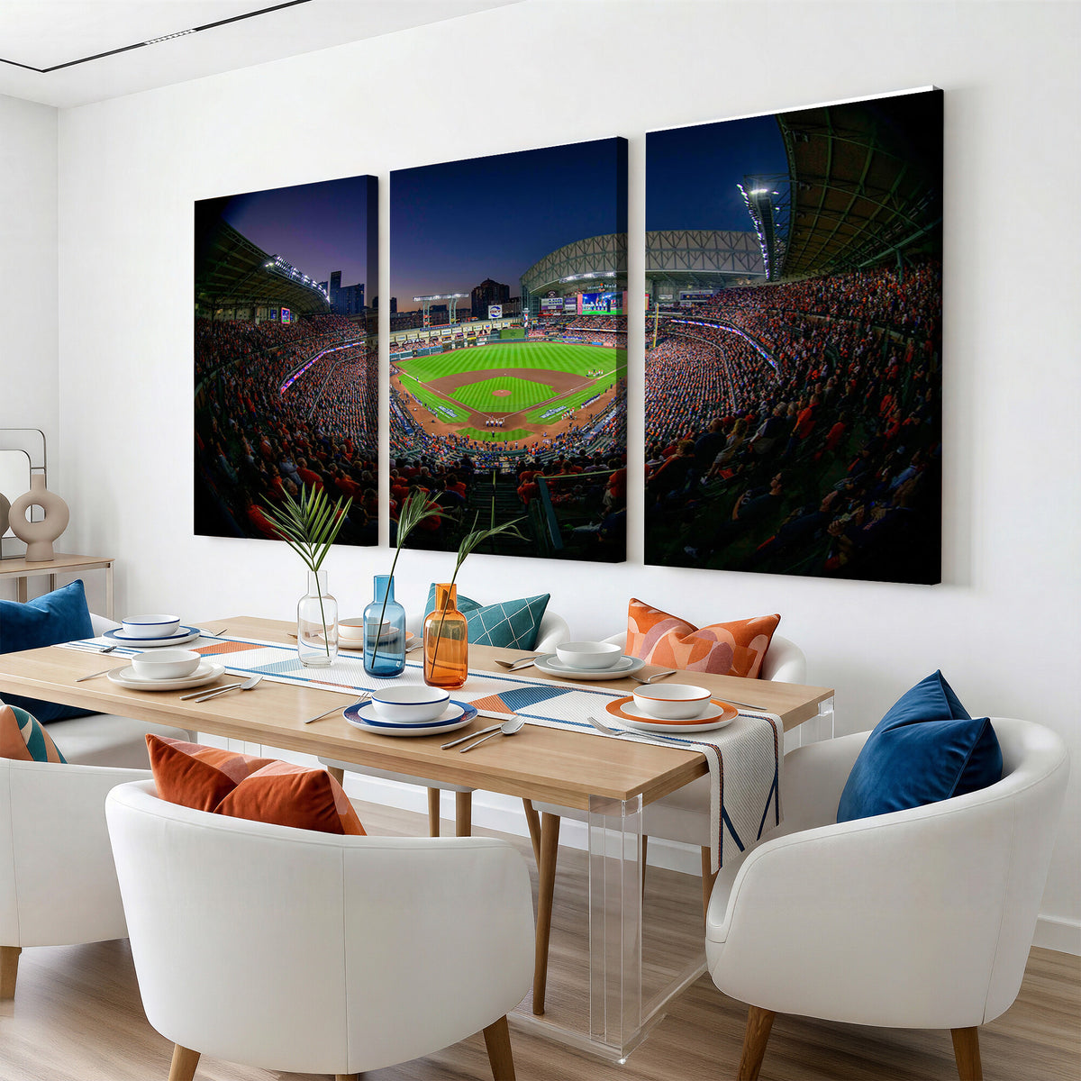 44322-MGV-CV-36X24 - Houston Astros Baseball Print Canvas, Houston Minute Maid Park Stadium Wall Art