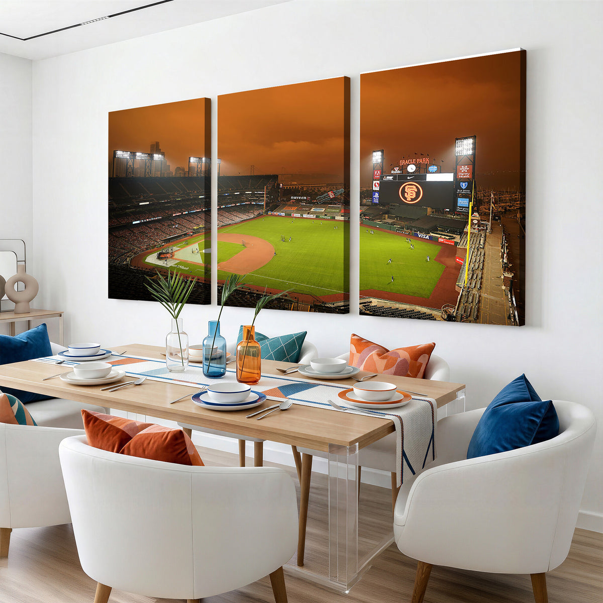 31315-MGV-CV-36X24 - San Francisco Giants Baseball Team Print, Oracle Park Stadium Wall Art Canvas Print