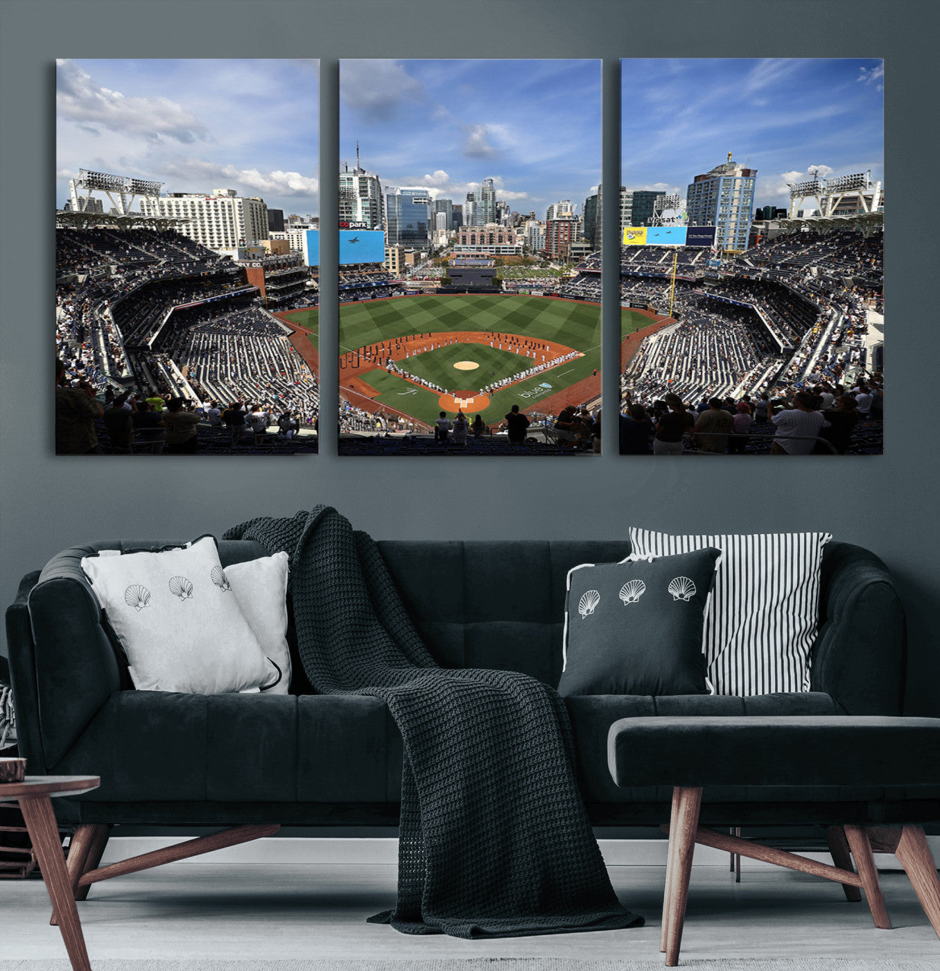 87122-MGV-CV-60X30-3P-San Diego Padres Baseball Team Print - Petco Park Stadium Wall Art Canvas Print