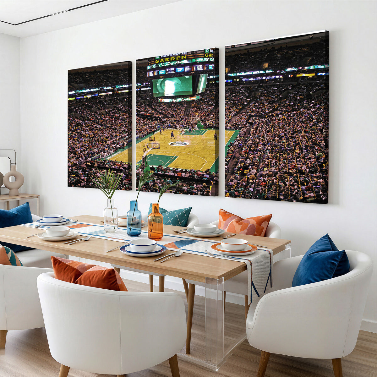 21705-MGV-CV-36X24 - TD Garden Basketball Canvas Wall Art | Boston Celtics Live Action