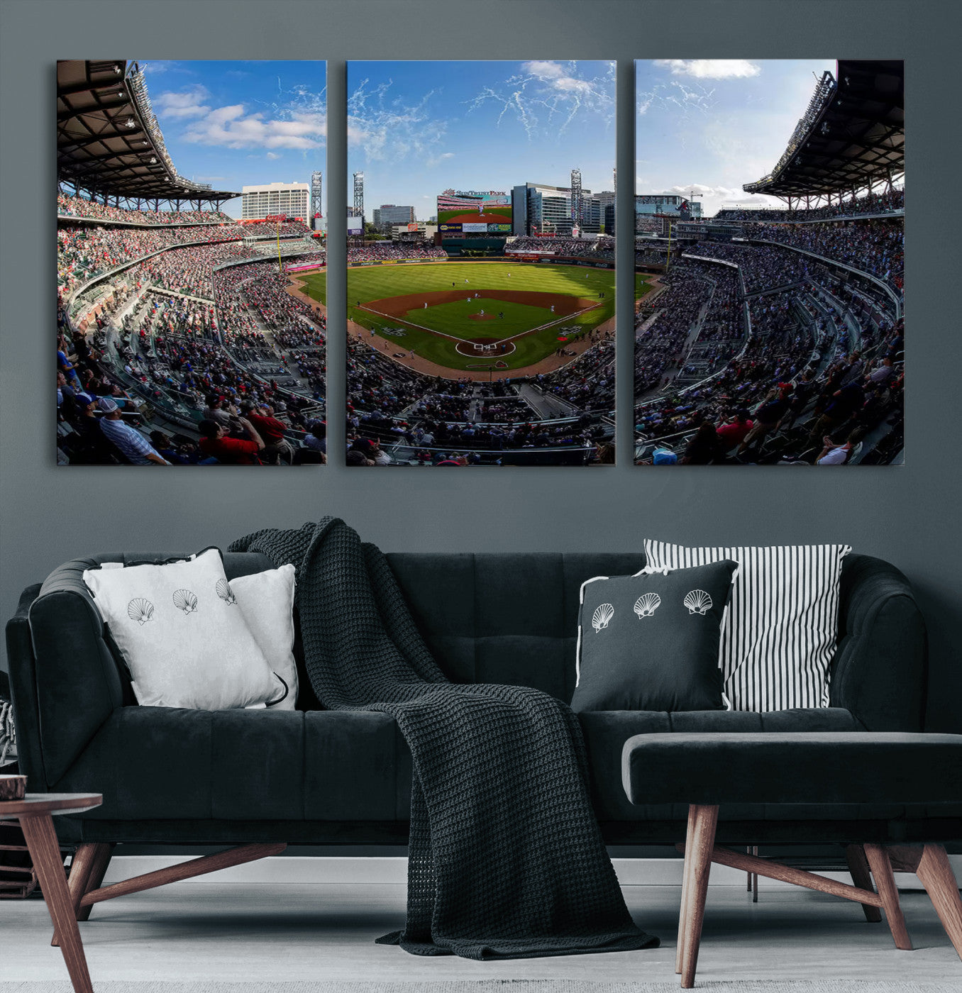 78608-MGV-CV-60X30-3P-Truist Park Stadium Canvas Wall Art - Atlanta Braves Game Day Exclusive Decor