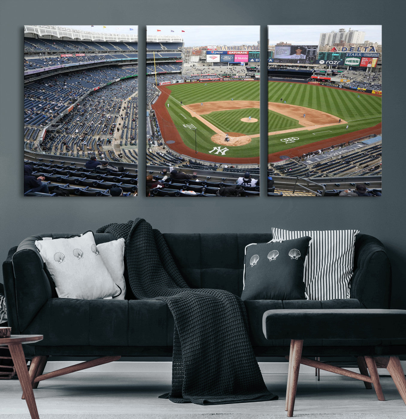45784-MGV-CV-60X30-3P-New York Yankees Baseball Team Print - Yankee Stadium Wall Art Canvas Print