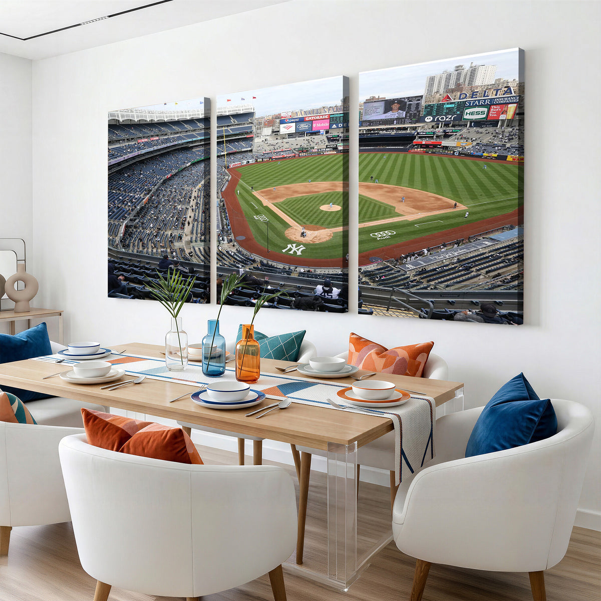 45784-MGV-CV-36X24 - New York Yankees Baseball Team Print, Yankee Stadium Wall Art Canvas Print