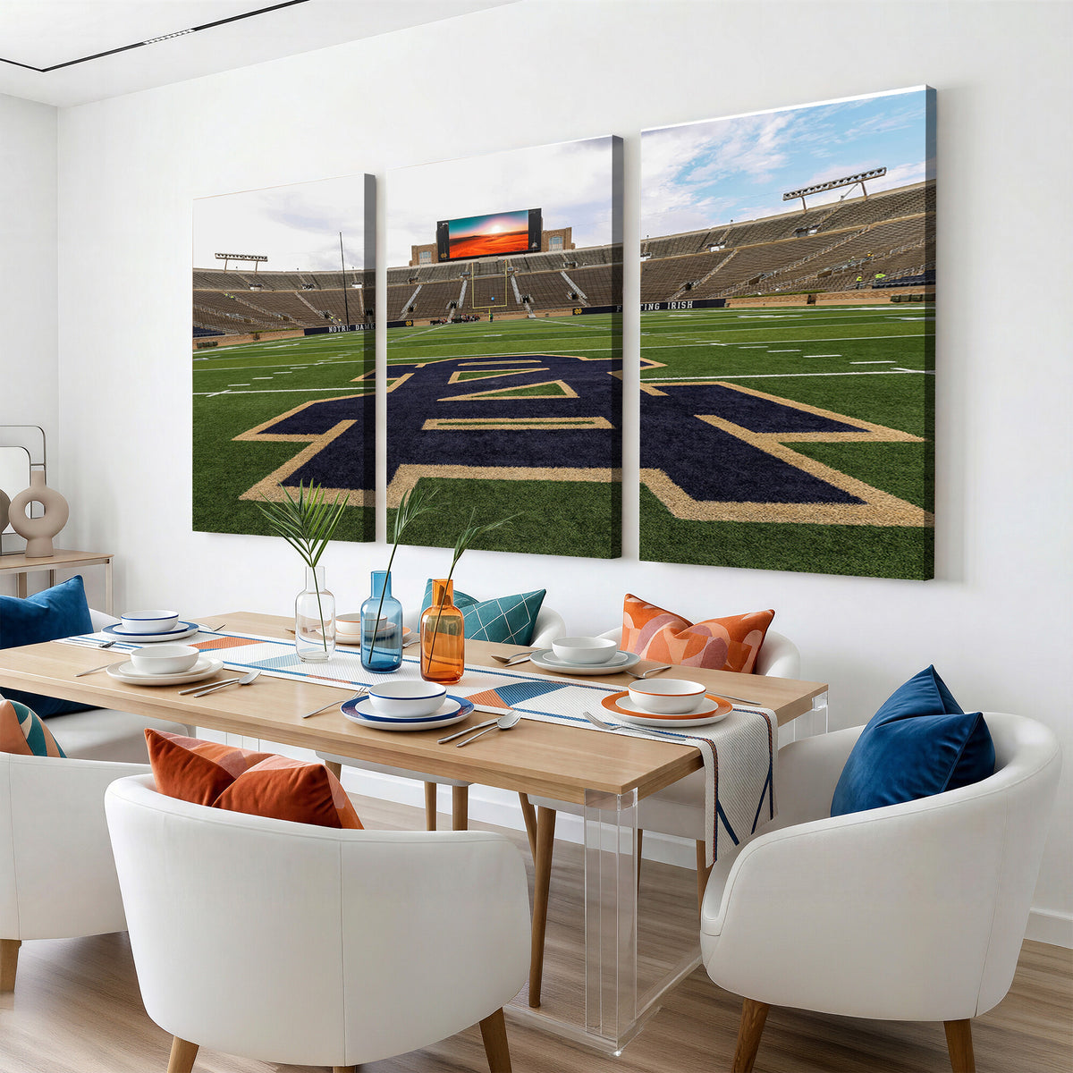 52835-MGV-CV-36X24 - Notre Dame Stadium Giclee Canvas Print | Triptych Wall Art Featuring Iconic Notre Dame Football