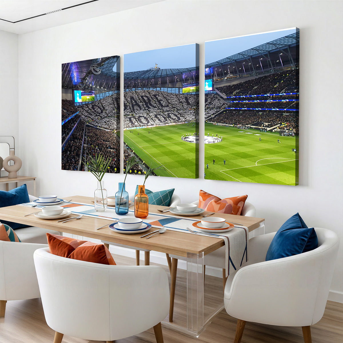 38765-MGV-CV-36X24 - Tottenham Hotspur Stadium Canvas Print, Match Day Triple Canvas Wall Art
