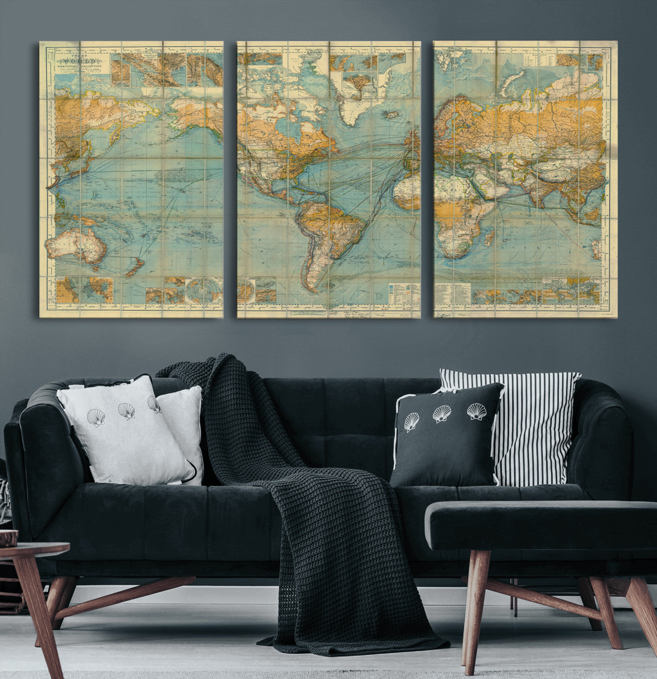 25961-MGV-CV-60X30-3P-Push Pin World Map Canvas Print – Travel Tracker Wall Art for Couples, Perfect Anniversary Gift for Home or Office Decor