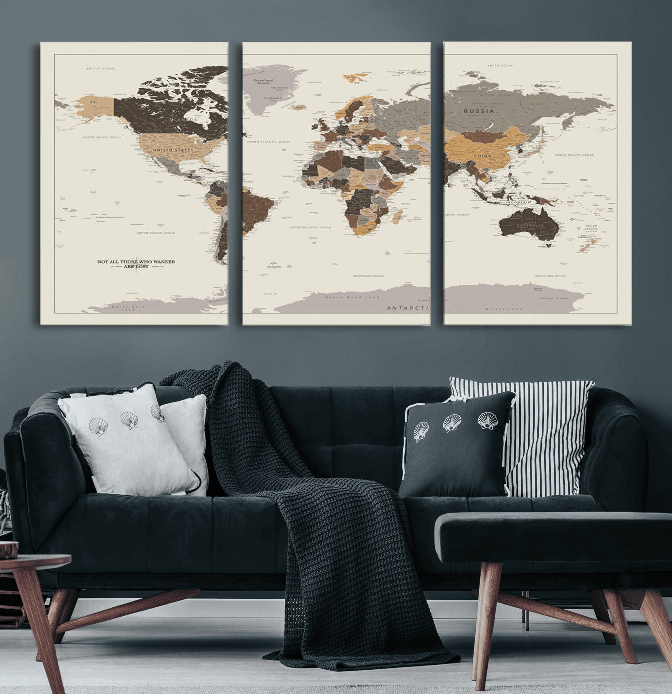 90426-MGV-CV-60X30-3P-Push Pin World Map Canvas Print – Travel Tracker Wall Art for Couples, Perfect Anniversary Gift for Home or Office Decor