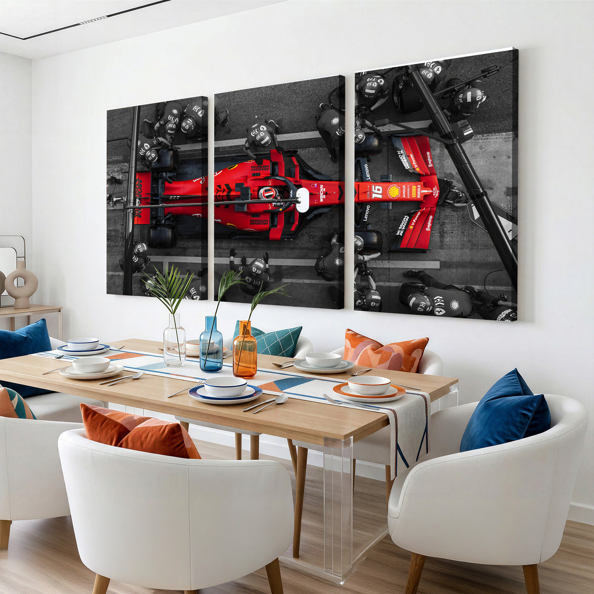 99356-MGV-CV-36X24 - Ferrari Pit Stop Canvas Wall Art | Precision and Speed