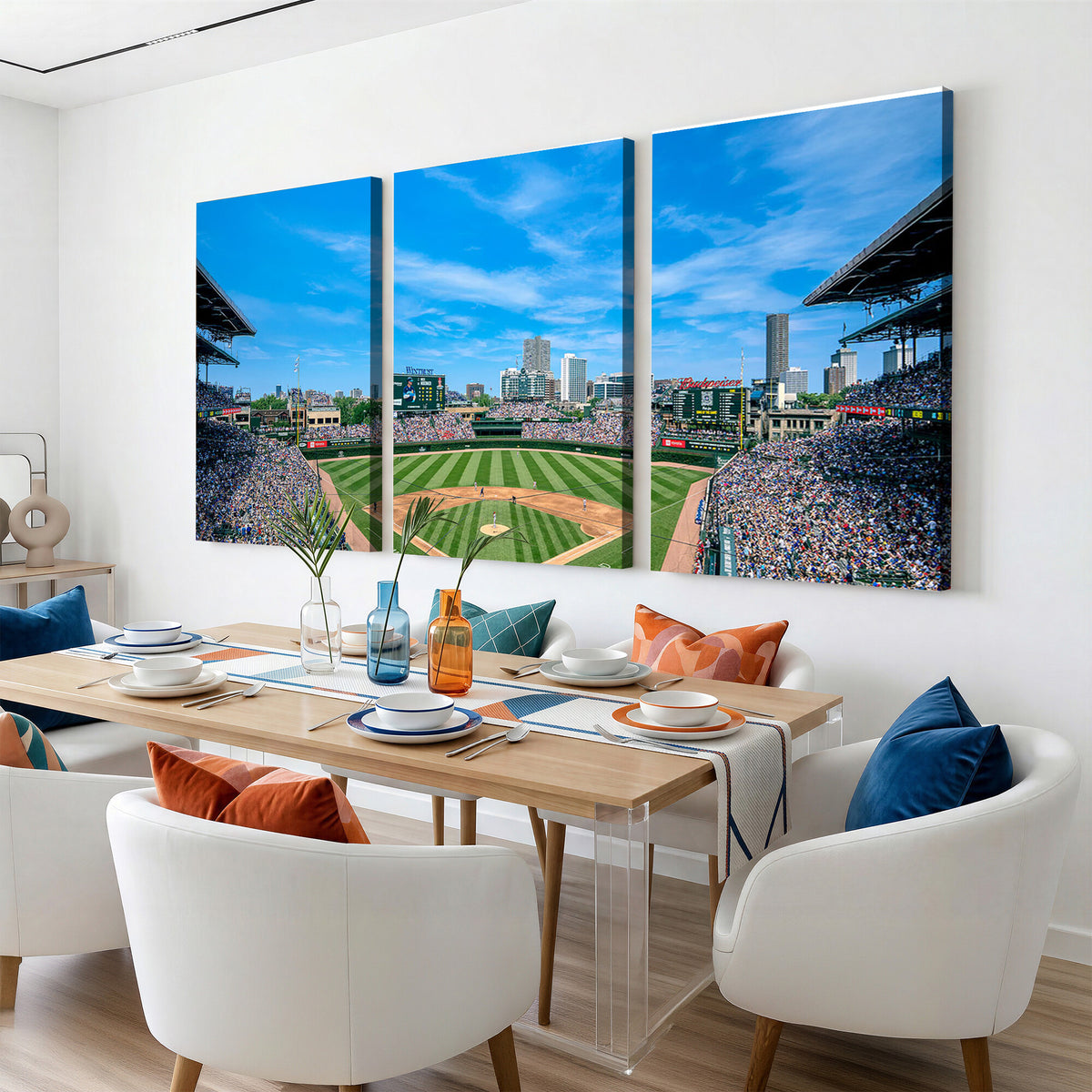 32373-MGV-CV-36X24 - Wrigley Field Chicago Cubs Panoramic Art Multi-Piece Canvas
