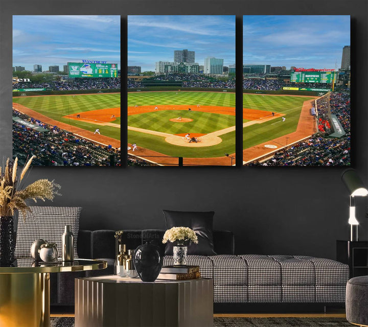 Wrigley Field Cubs canvas wall art.