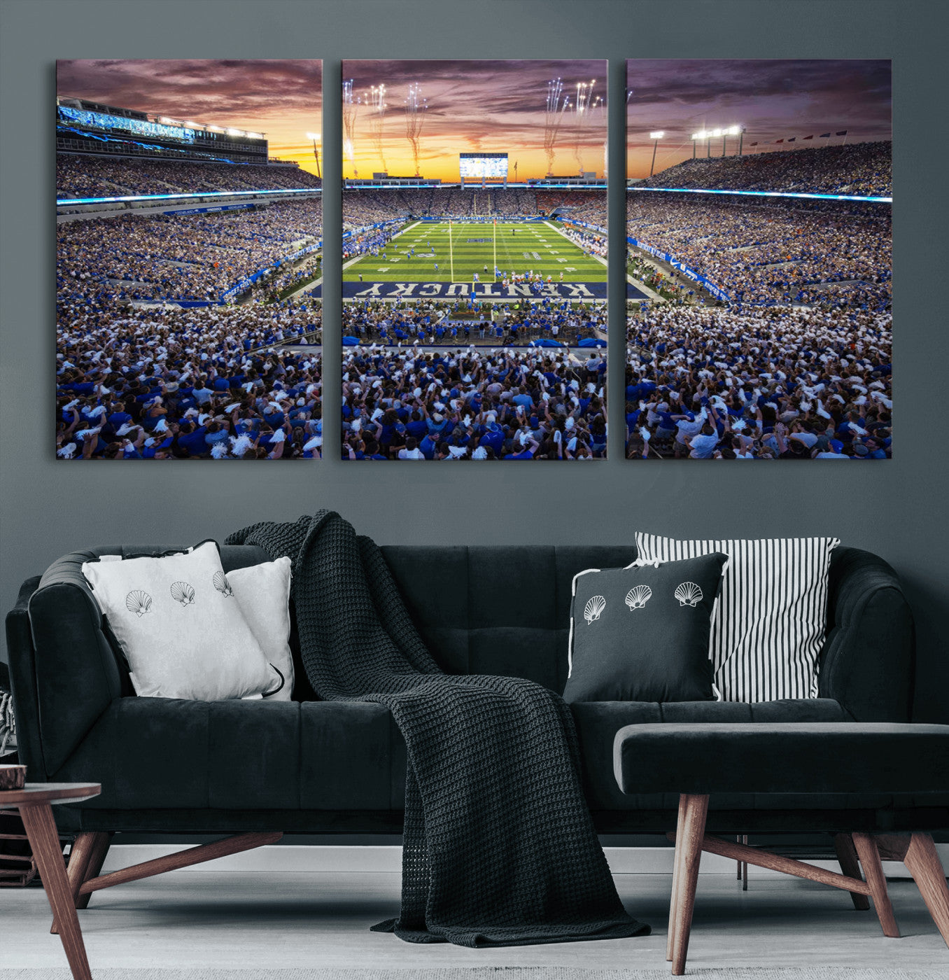 MGV-CV-60X30-3P - Kroger Field Wall Art Print - Kentucky Stadium Wall Art Print - Sunset Football Stadium Wall Decor -