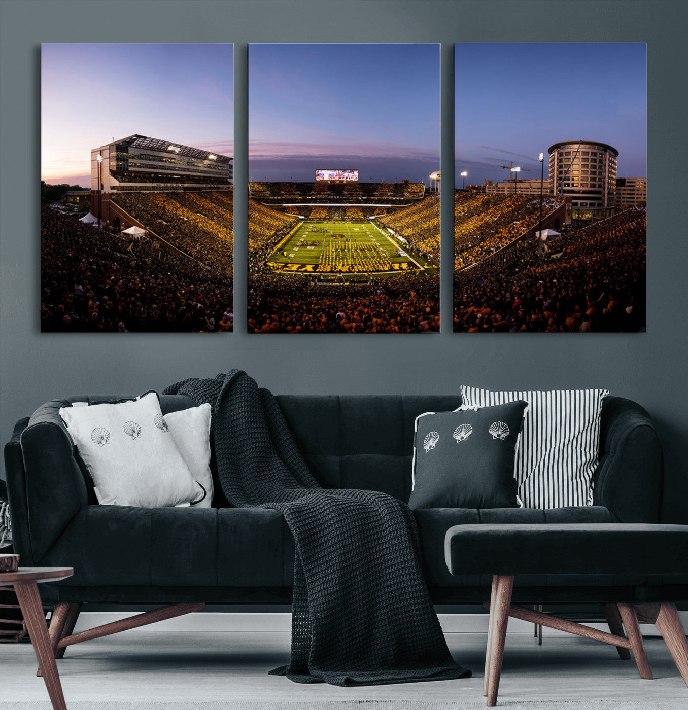 82557-MGV-CV-60X30-3P-Iowa Hawkeyes Kinnick Stadium Wall Art Canvas Print, Framed Iowa Hawkeyes Kinnick Stadium Canvas