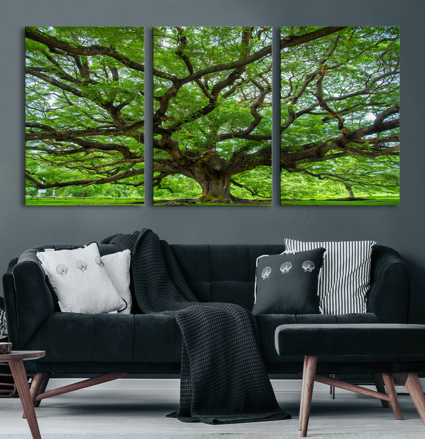 49375306-MGV-CV-60X30-3P-Ancient Tree Wall Art Canvas Print, Framed Sprawling Branches Art Picture Print, Gnarling Tree Perfect Earthy Natural Decor Artwork