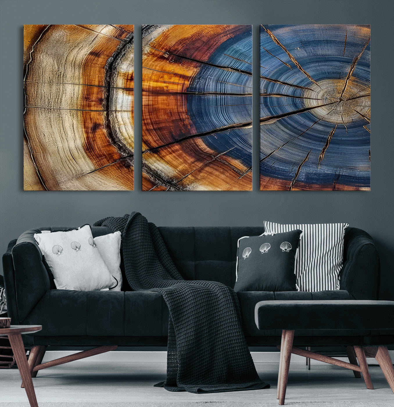 18032999-MGV-CV-30X20-Wood Grain Canvas Wall Art - Framed Abstract Tree Ring Framed Wall Art, Wood Grain Canvas Wall Decor, Minimalist Home Canvas Art