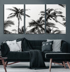 46641801-MGV-CV-40X27-Palm Wall Art Canvas Print, Framed Tropics Art Picture Print, Monochrome Perfect Minimalist Decor