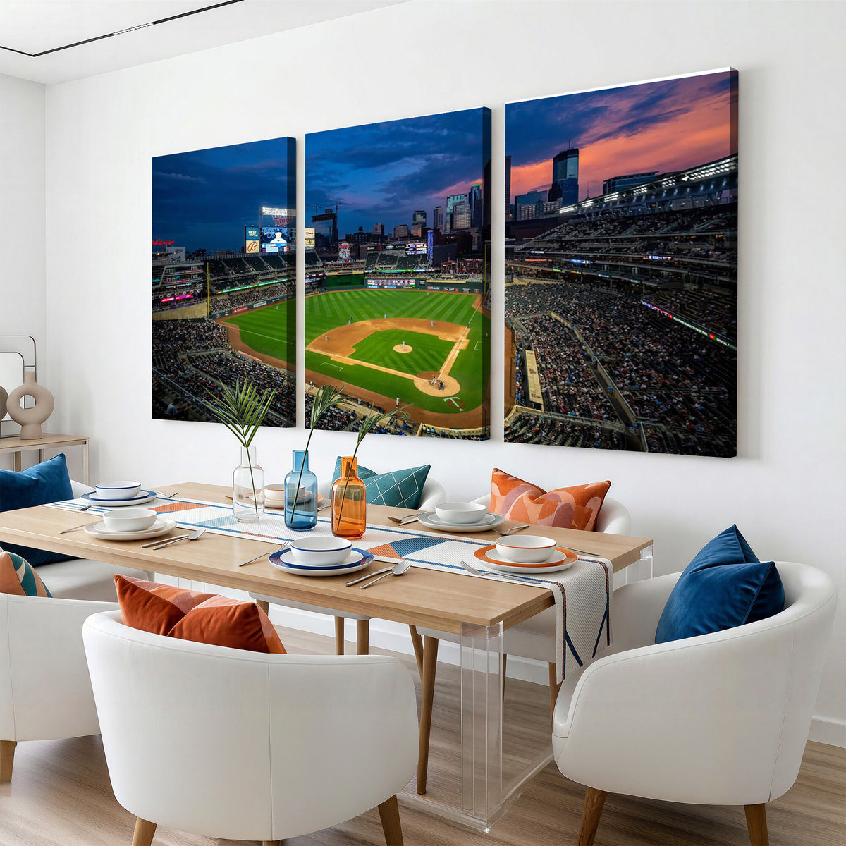 68222753-MGV-CV-36X24 - Target Field Wall Art Canvas Print, Baseball Stadium Scene