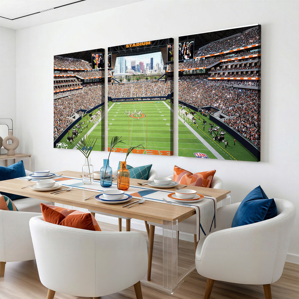 76935553-PAN-FL-20X10 - Chicago Bears Soldiers Field Wall Art Canvas Print, Home Office Wall Decor