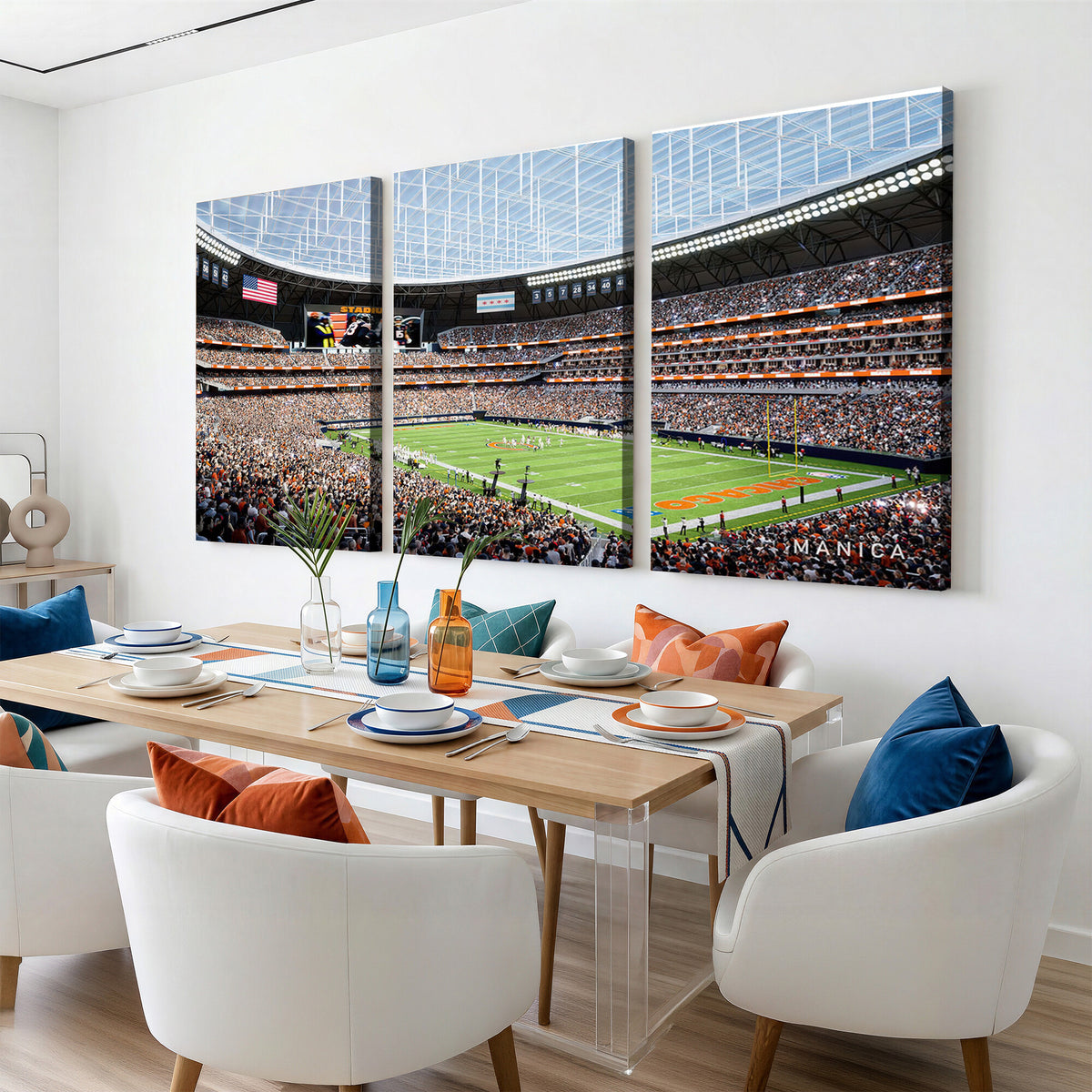 32530647-PAN-FL-20X10 - Chicago Bears Soldiers Field Wall Art Canvas Print, Framed and Ready to Hang
